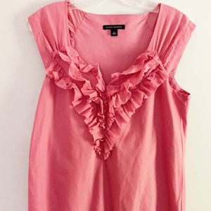 Banana Republic Dark Pink Sleeveless Ruffle Top